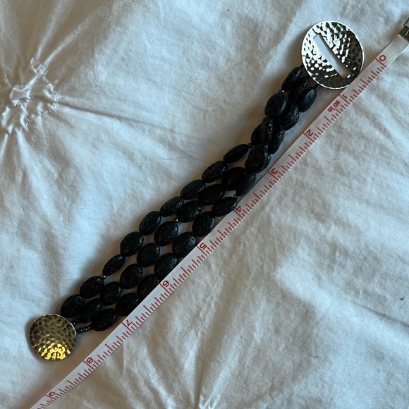 SILPADA lava stone triple strand bracelet With sterling clasp - Picture 2 of 5